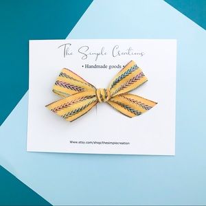 Velvet headband , yellow bow